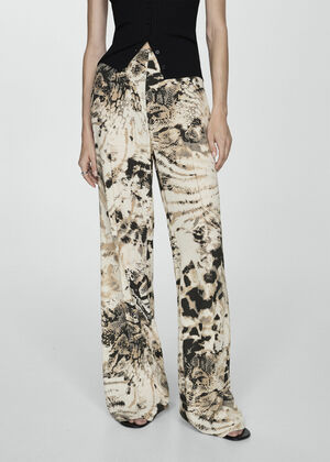 Fluid animal print trousers