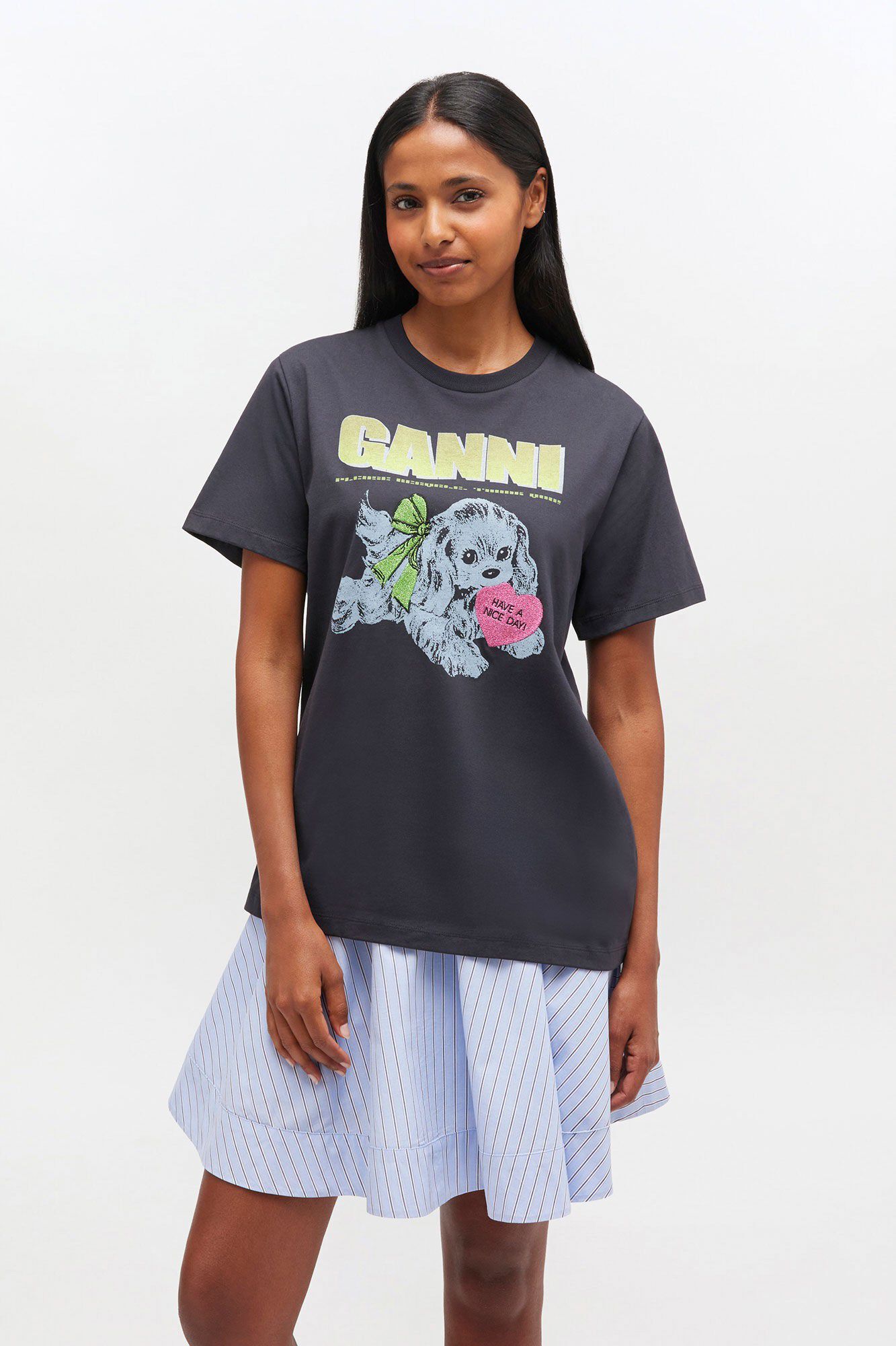 Basic Cotton Jersey Neon Puppy T-sh