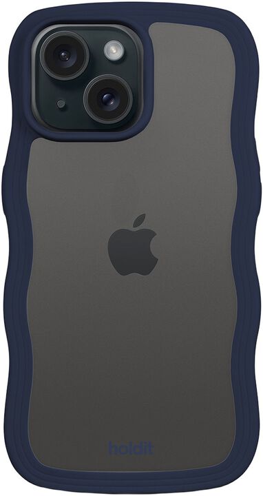 Wavy Case iPhone 16e/15/14/13 Midnight Blue/Transparent