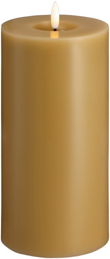 Moods & More - LED Pillar Candles, Silk, Melted, Honey mustard, 99x200