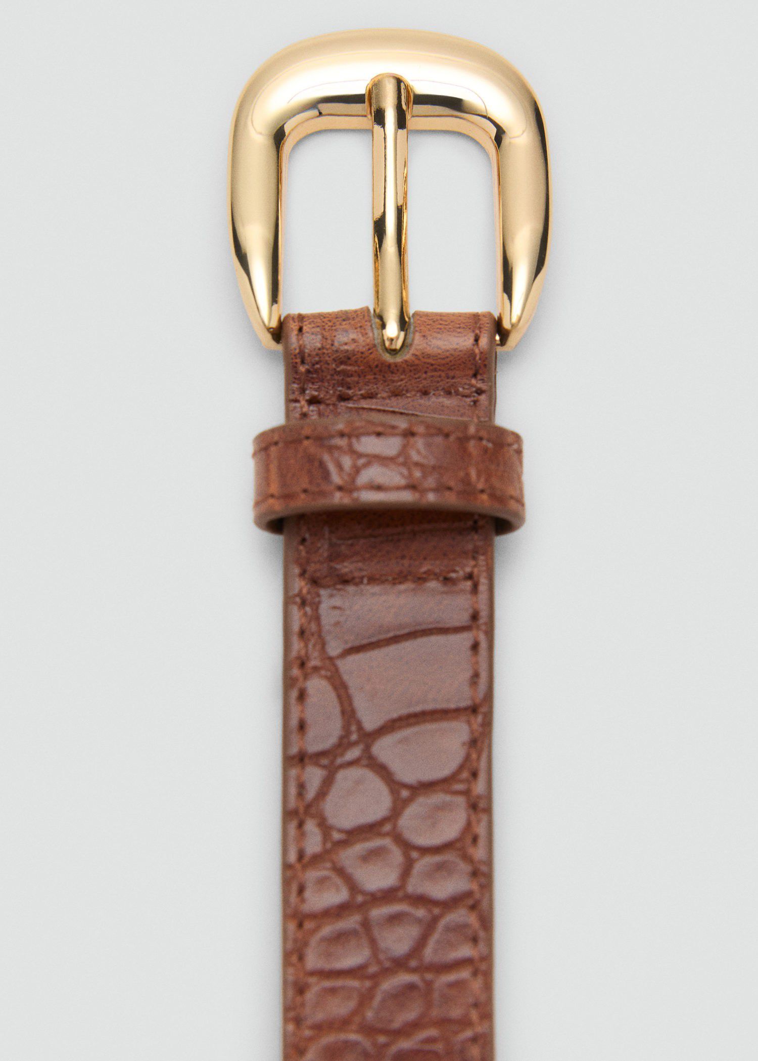 Croco leather-effect belt