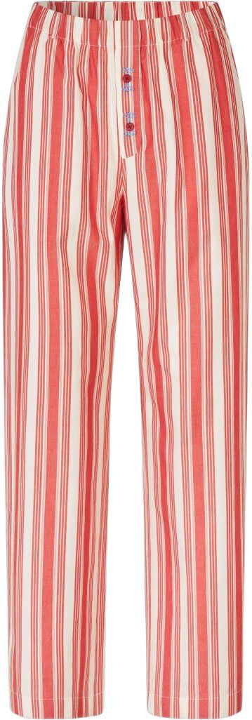 2487 Striped Embroidered Cotton, Gathered Boxer Pants