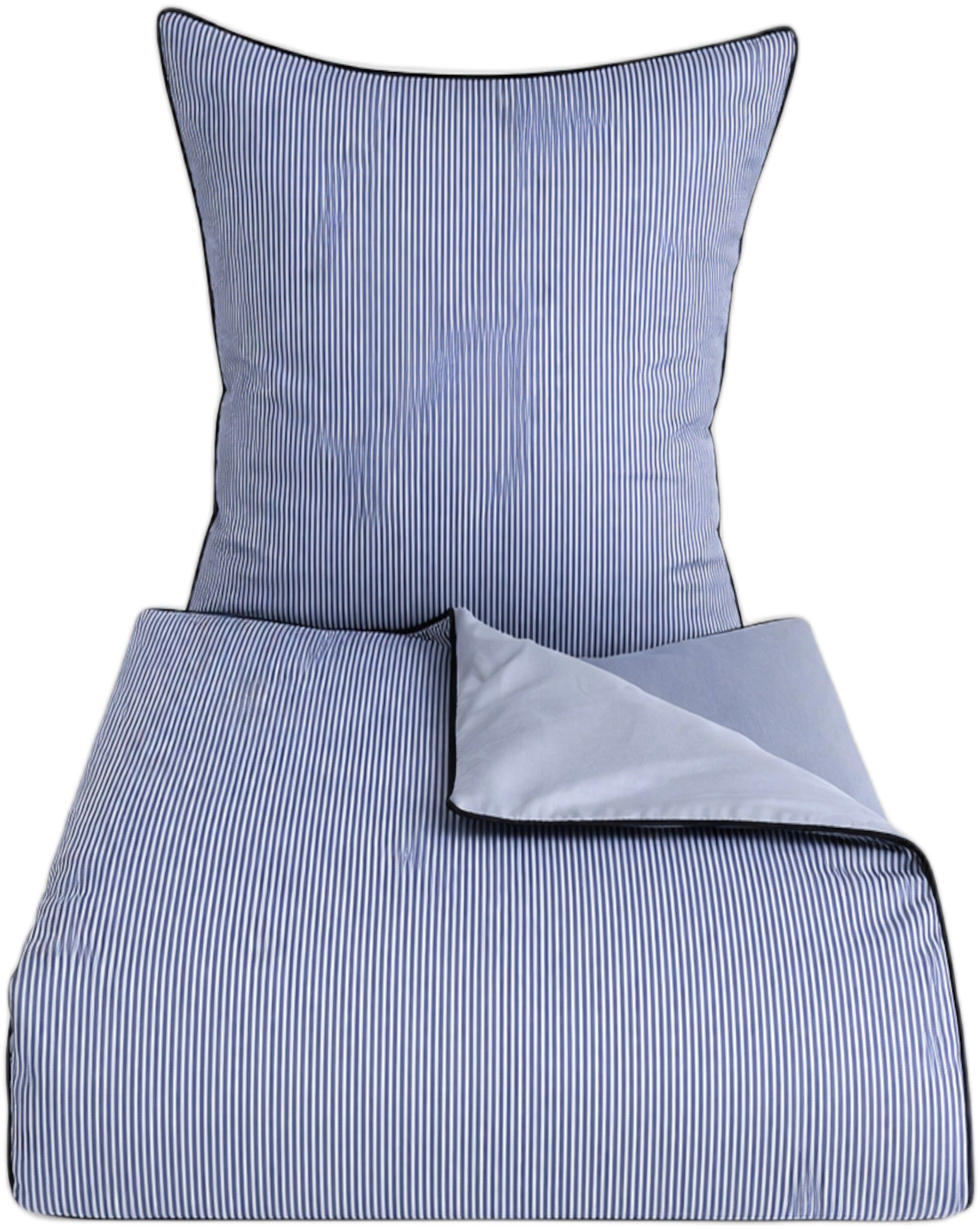 &Oslash;KOLOGISK SENGES&AElig;T - PIN STRIPE M/PIPING