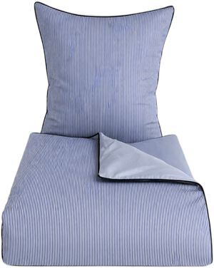 &Oslash;KOLOGISK SENGES&AElig;T - PIN STRIPE M/PIPING
