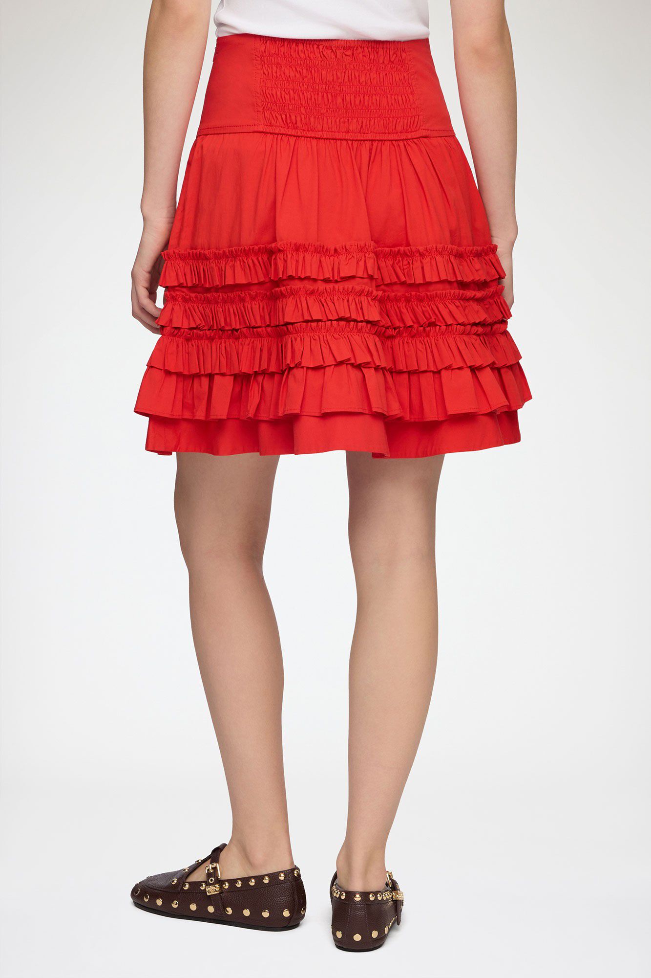 Stretch Cotton Mini Tiered Frill Sk