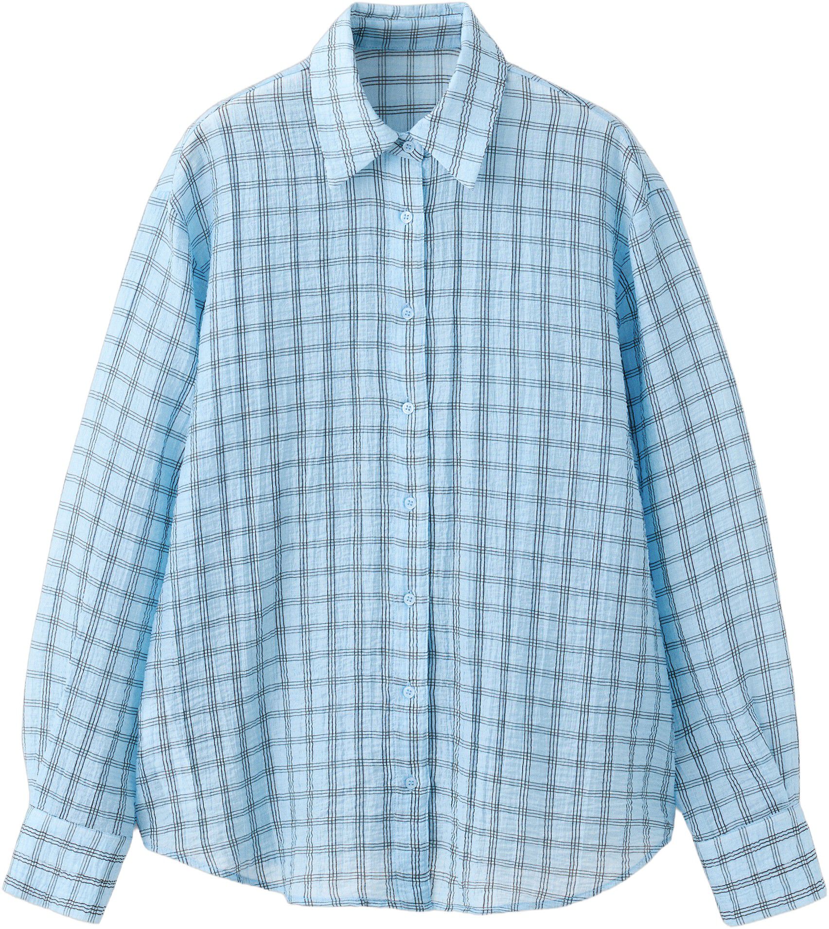 Textured checked lyocell shirt