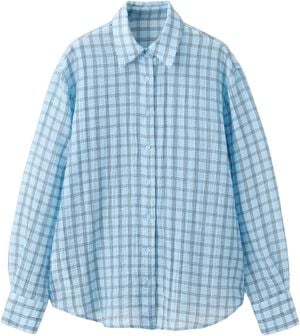 Textured checked lyocell shirt