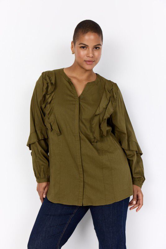 Curvy WA-NOMA 4 Skjorte M&oslash;rk sand