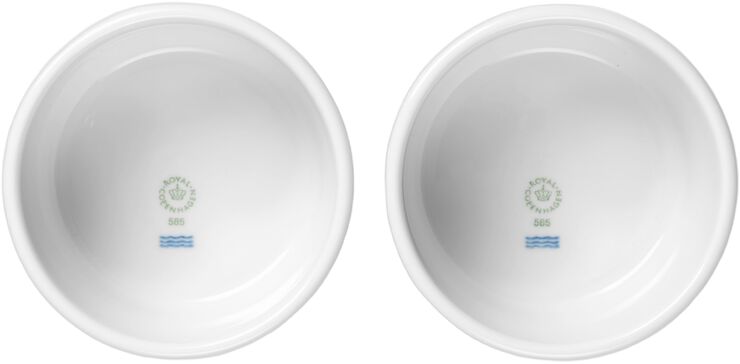 Hvid Riflet Souffléskåle, 9 cm/20 cl, 2 stk