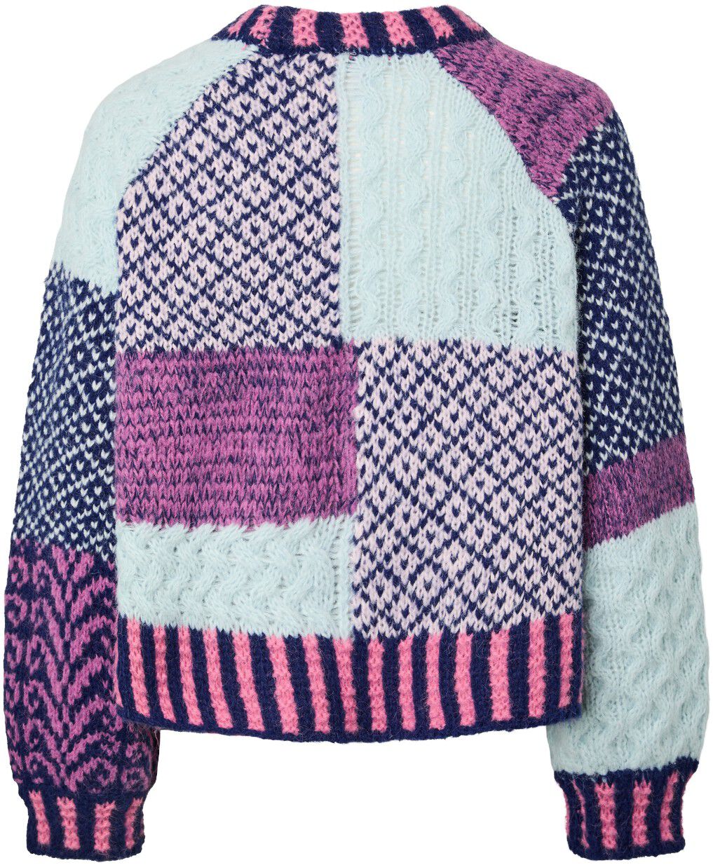 Pcfusion Ls O-Neck Colorblock Knit Bc