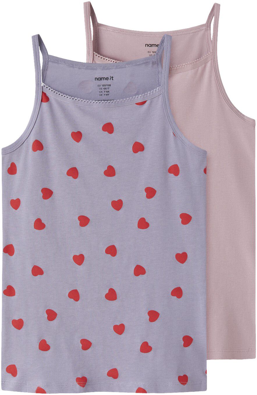 Nkfstrap Top 2P Lavender Hearts Noos