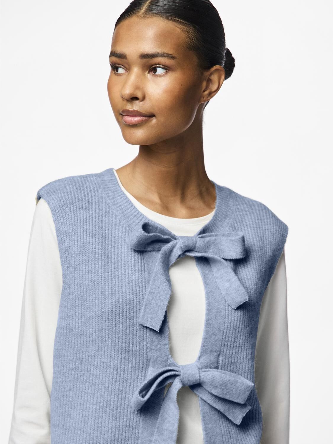 PCSILLY SL REV TIE VEST KNIT NOOS B