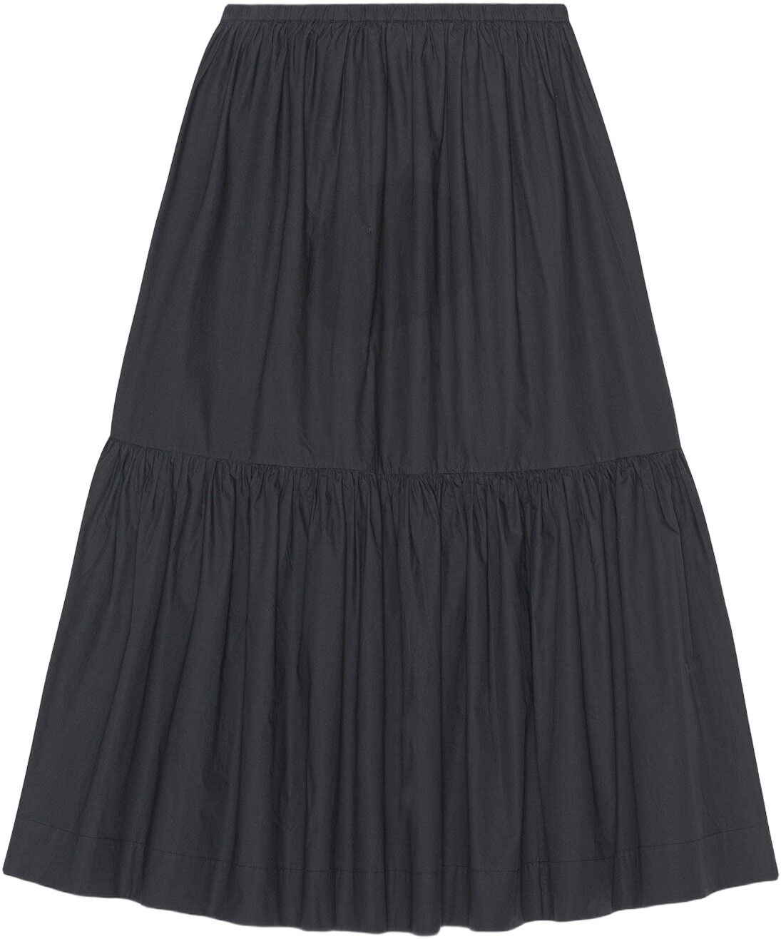 Cotton Poplin Maxi Flounce Skirt