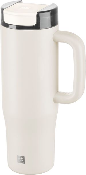 Termosmugg med sugr&ouml;r, 900 ml, Rostfritt st&aring;l, Gr&auml;ddf&auml;rgad