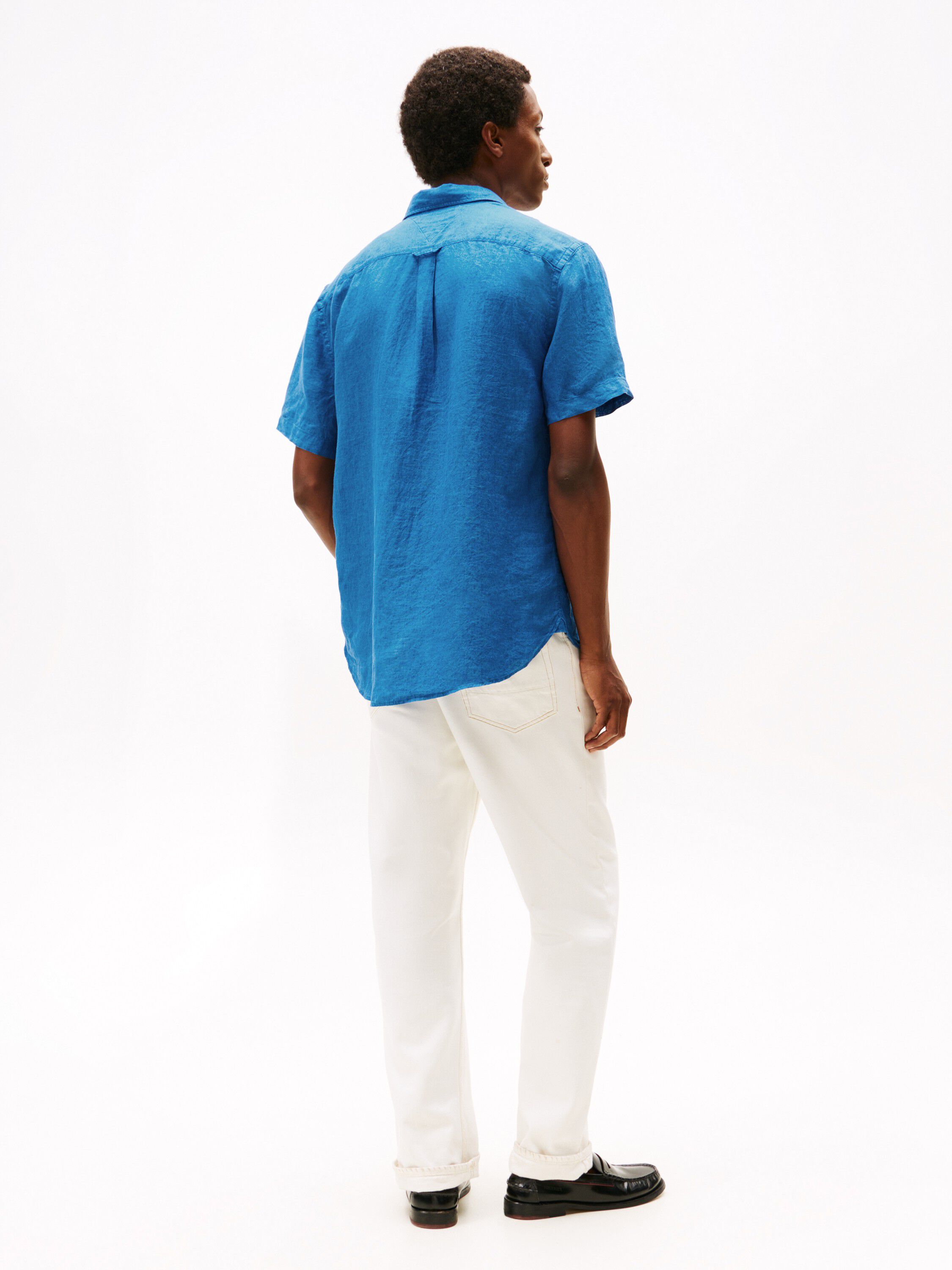 Regular Fit Washed Linen Short Sleeve Shirt