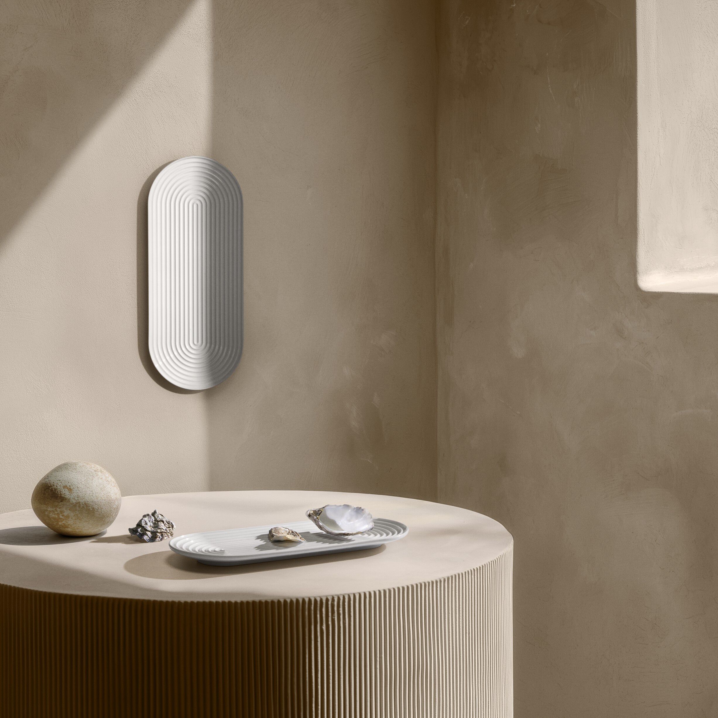 Lyngby Tura Ovalt serveringsfad 48x20 cm hvid