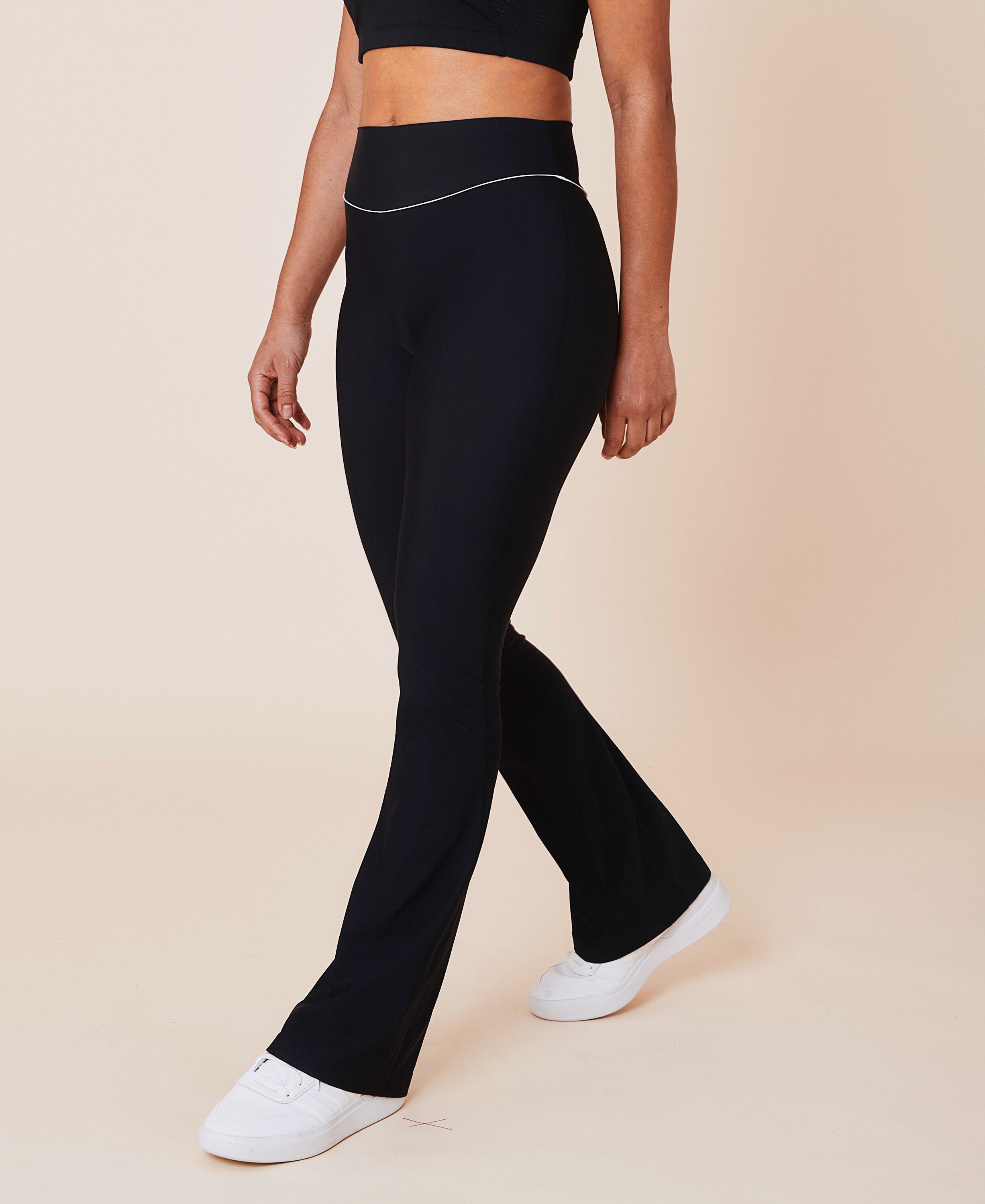 Peak high-waist flared brushed leggings - Ocean