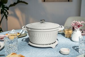 La Cocotte Gryta 24 cm / 4 l, Rund, White Truffle, Gjutjärn