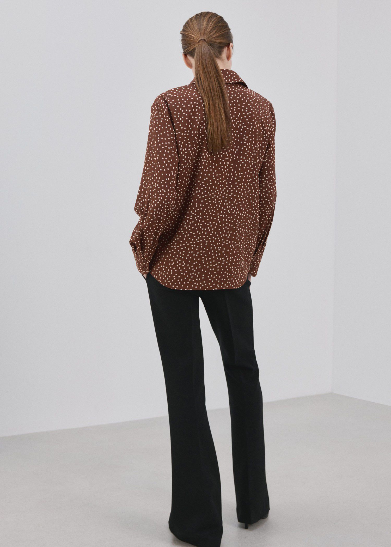 Straight-cut animal-print blouse