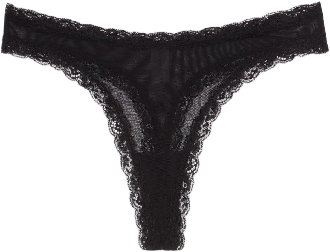 Mesh Lace Trim Thong