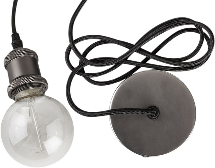 e3 LAMP Vintage Pendant, E27, Mat Pearl Grey, Black,