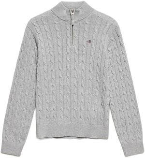 Shield Cotton Cable Half Zip Sweater