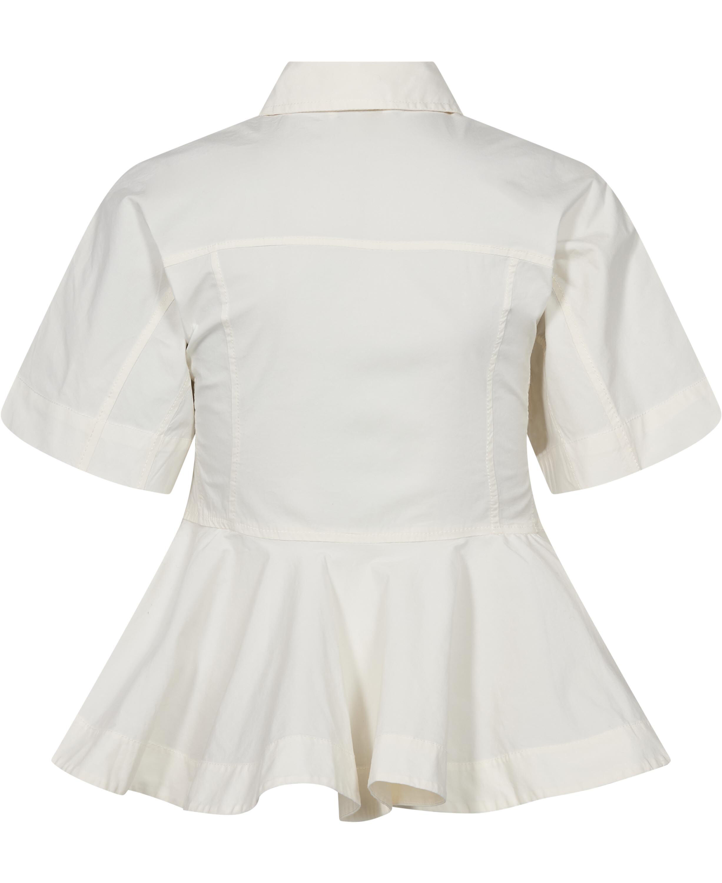 Stretch Cotton Peplum Shirt