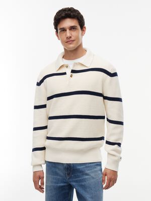 Waffle Knit Relaxed Rugby Jumper