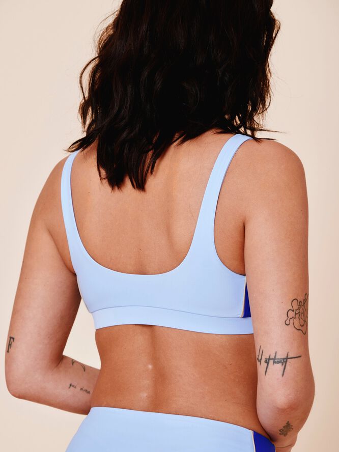 Agung Colorblock sporty bikini top - Nero