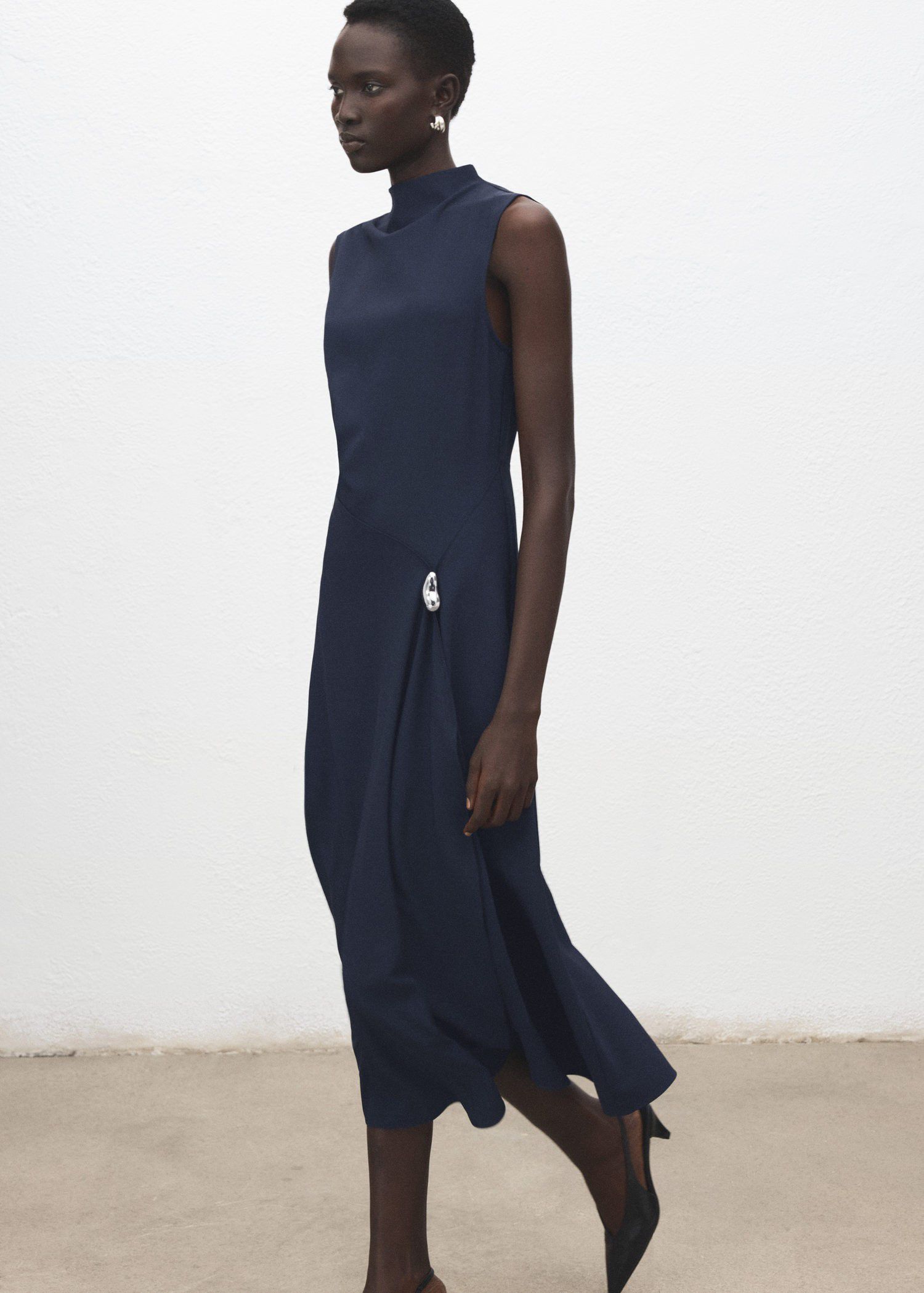 A-line dress with metal embellishme