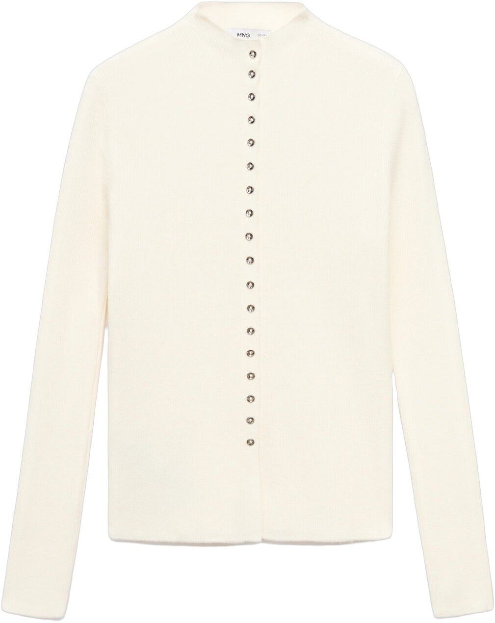 Fine rib knit cardigan