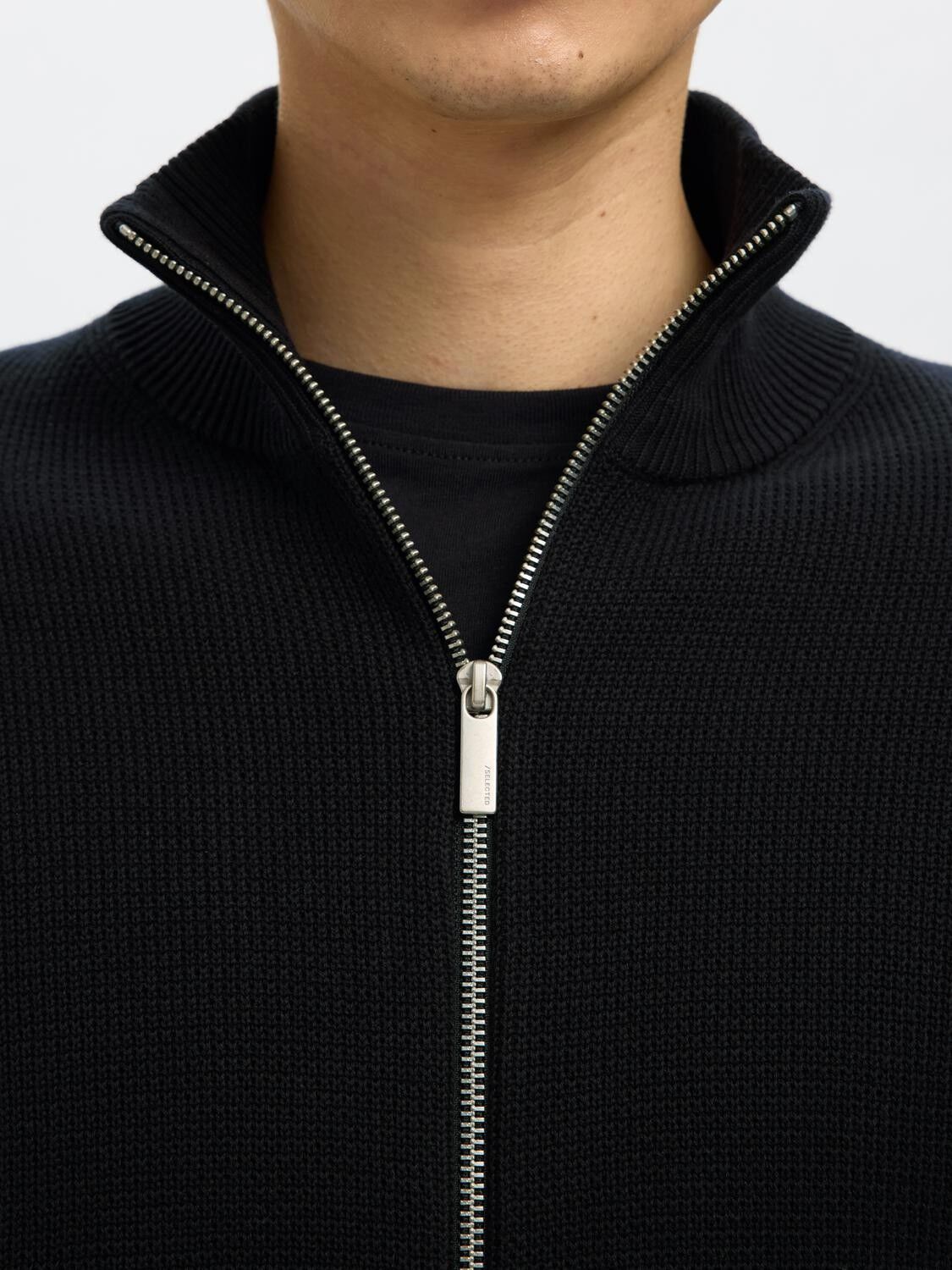 Slmdane Ls Knit Structure Full Zip Noos