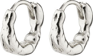 EDDY recycled organic shaped mini huggie hoops silver-plated