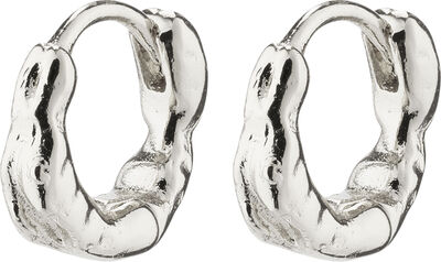 EDDY recycled organic shaped mini huggie hoops silver-plated