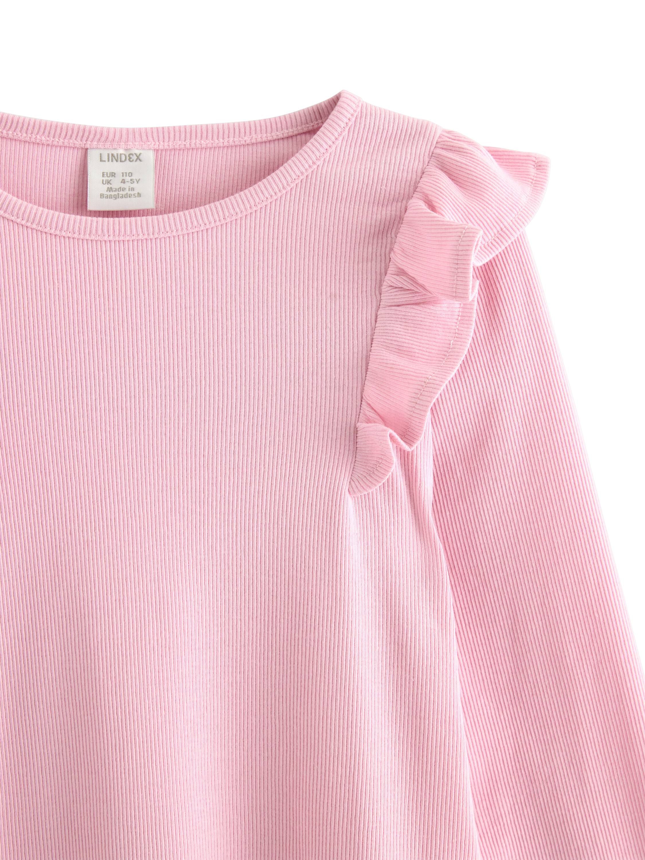 Long-sleeved top in ribbed cotton j