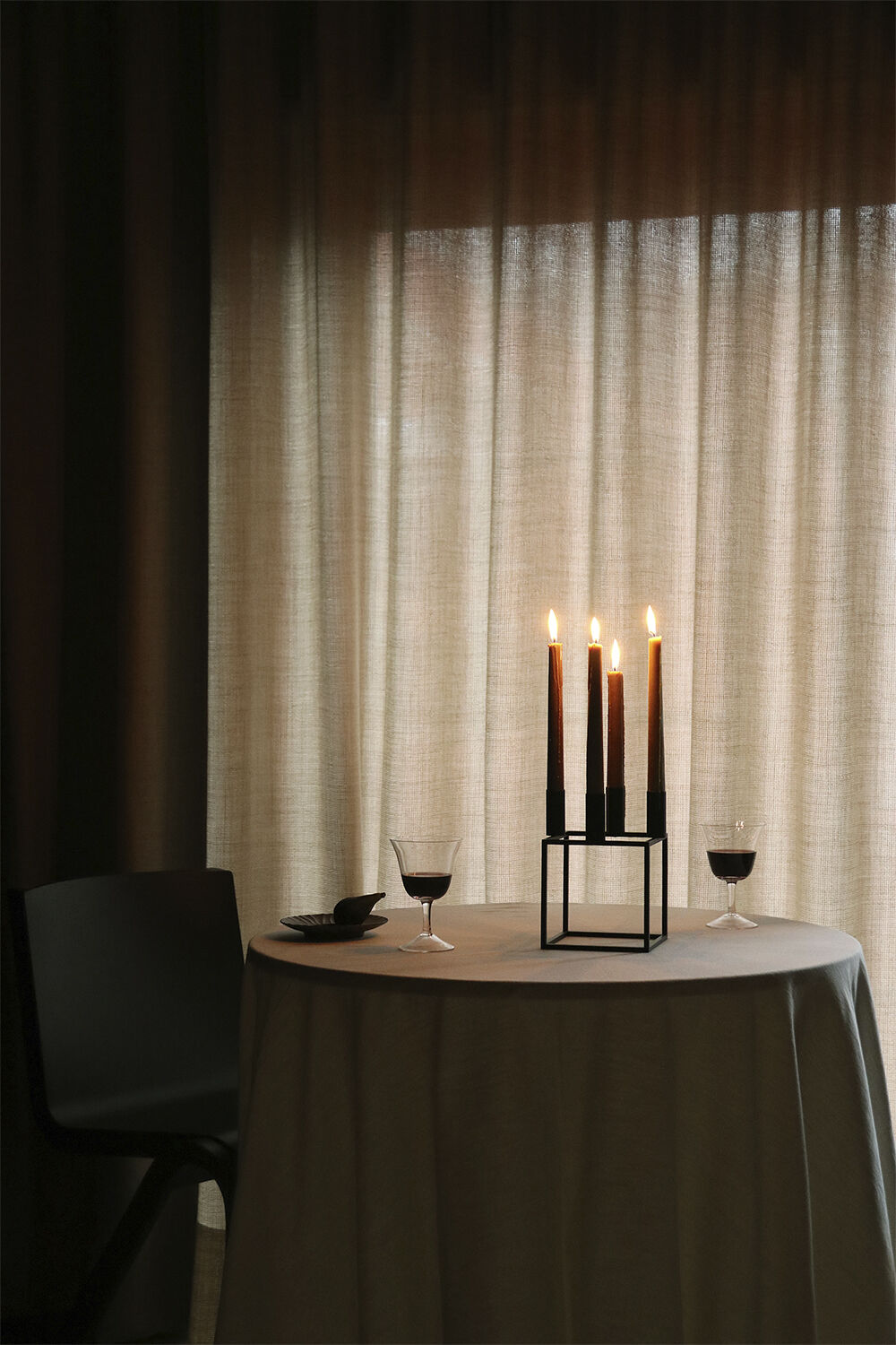 Kubus 4, Candle Holder, Black