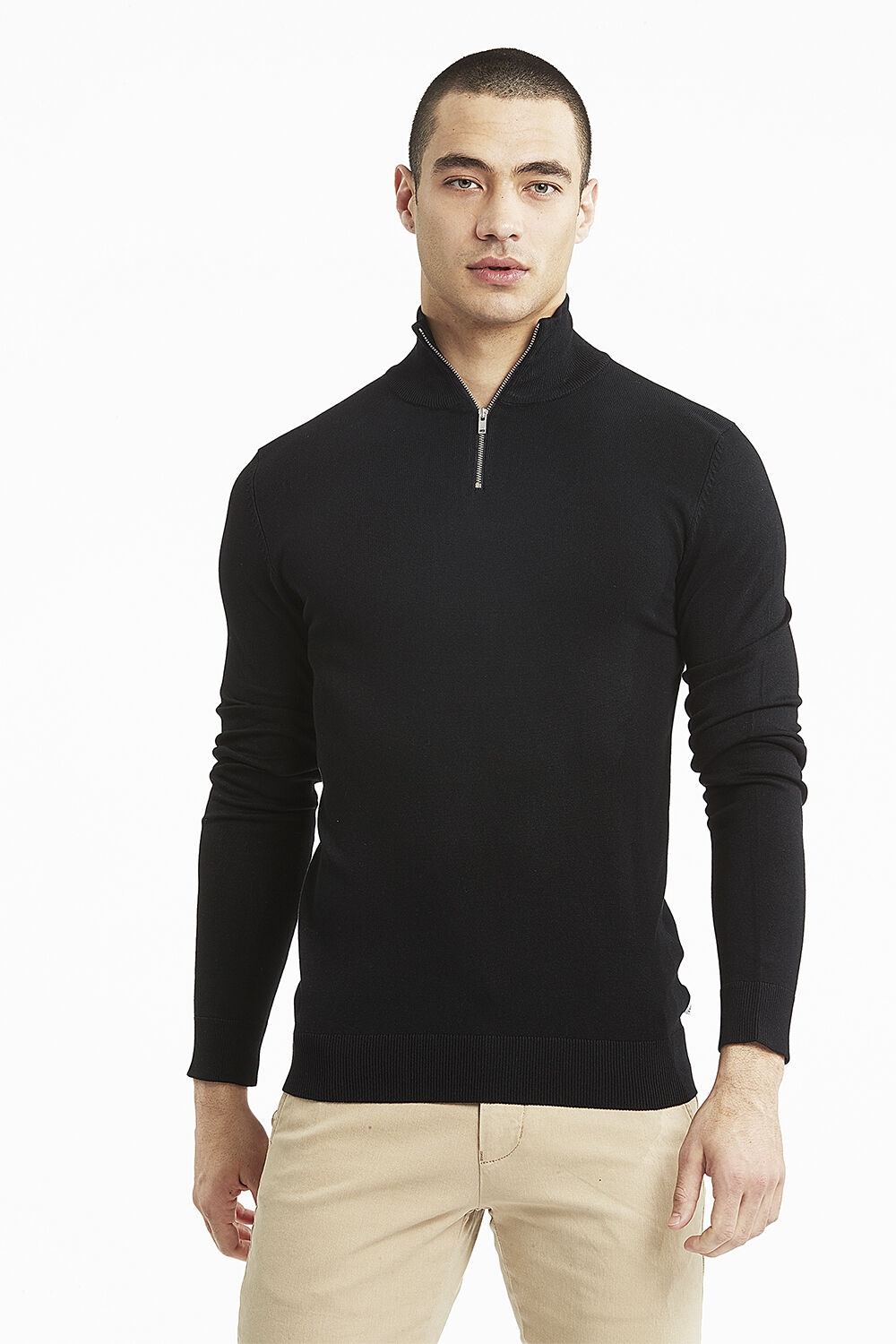 Ecovero half zip L/S knit