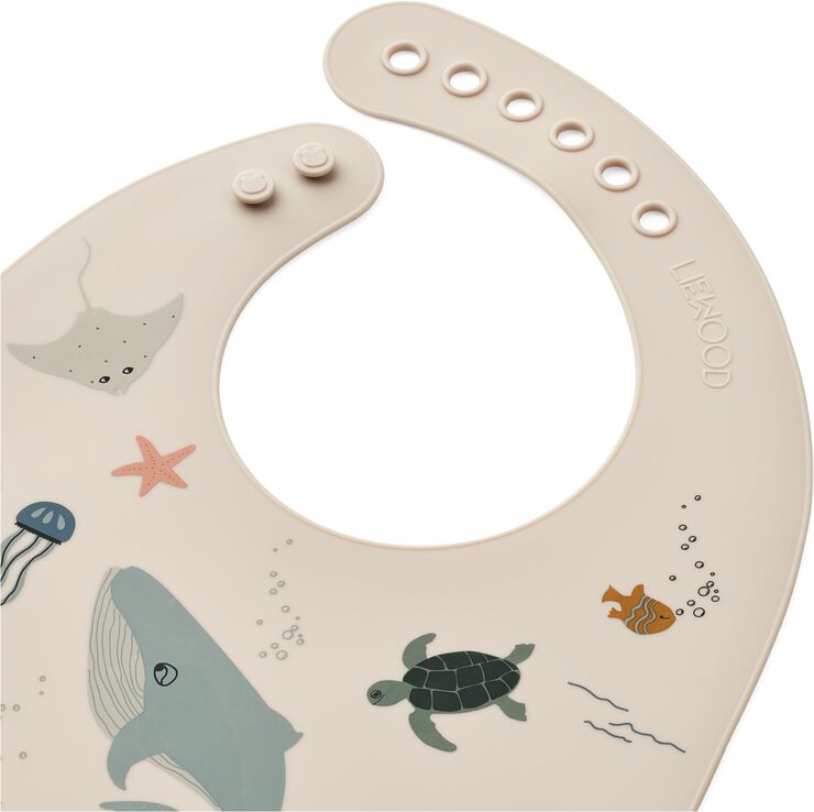 Tilda Printed Bib 2-Pack Sea creatu