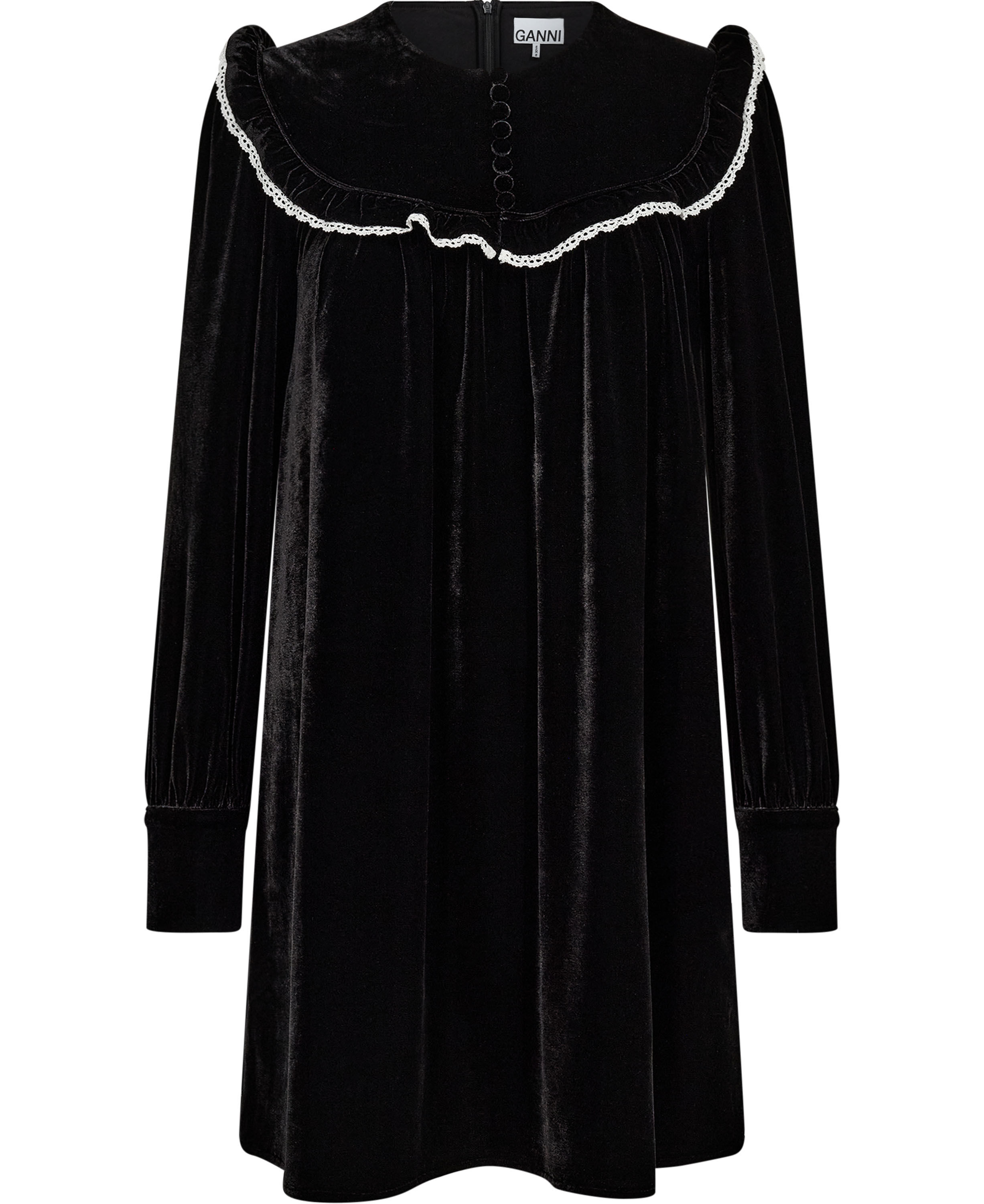 Stretch Velvet Jersey Collar Mini D