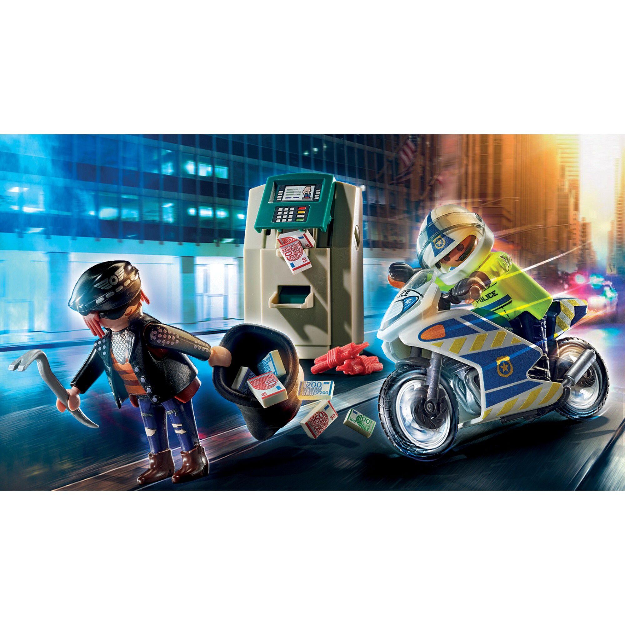 Police motorcycle: pursuit of the money