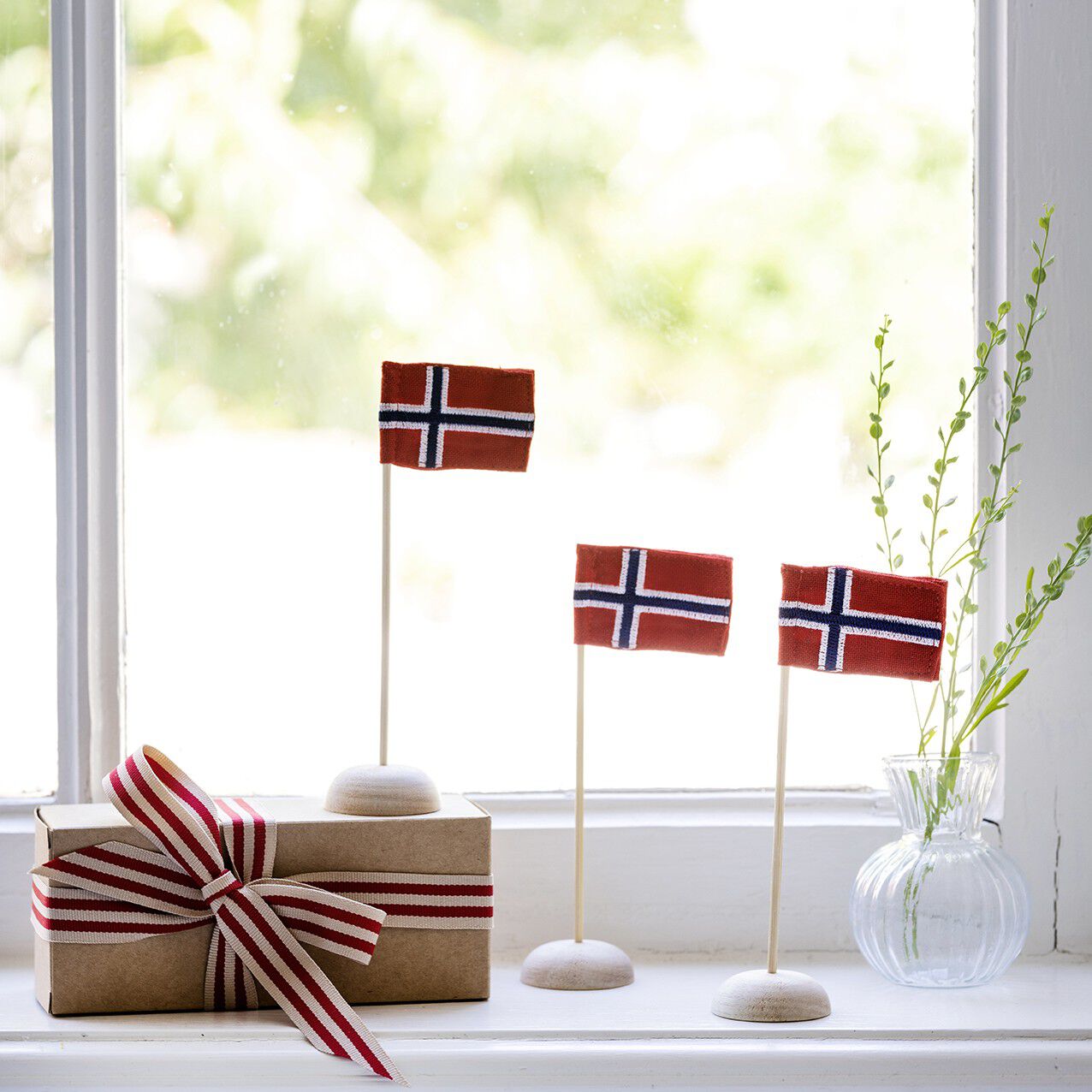 Mini bordflag med Norske flag