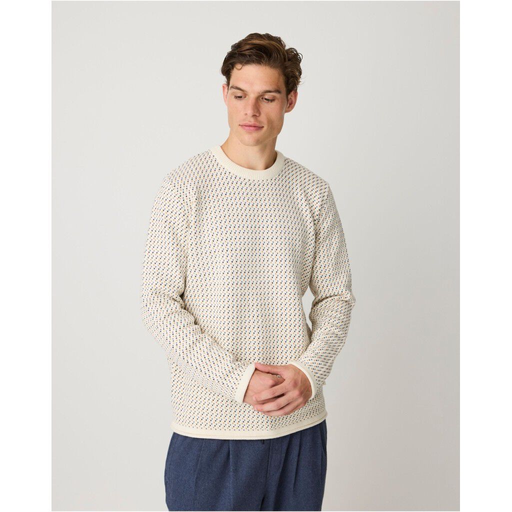 Jacquard crew neck sweater