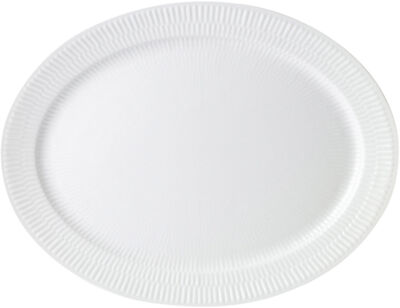 White Fluted fat oval 33 cm