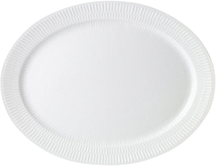 White Fluted fat oval 33 cm