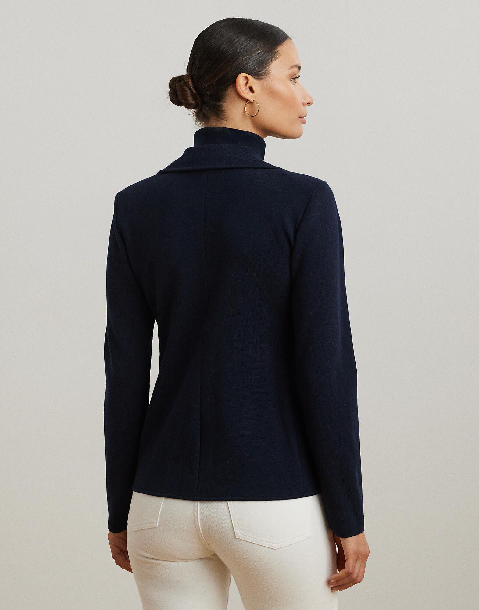 Cotton-Blend Sweater Blazer