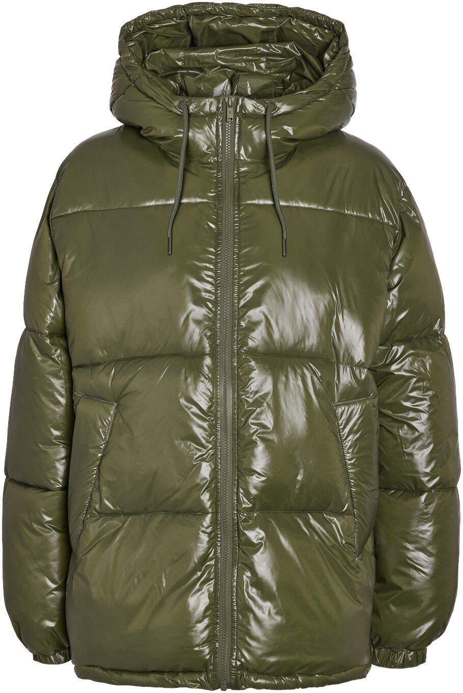 Nmallie Shiny Hood Long Jacket
