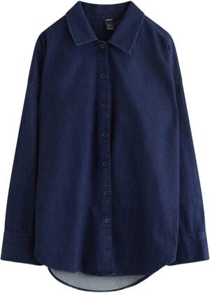 Afslappet denimskjorte i vævet bom