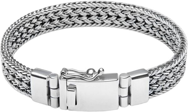 Men's Silver Braided Chain Bracelet