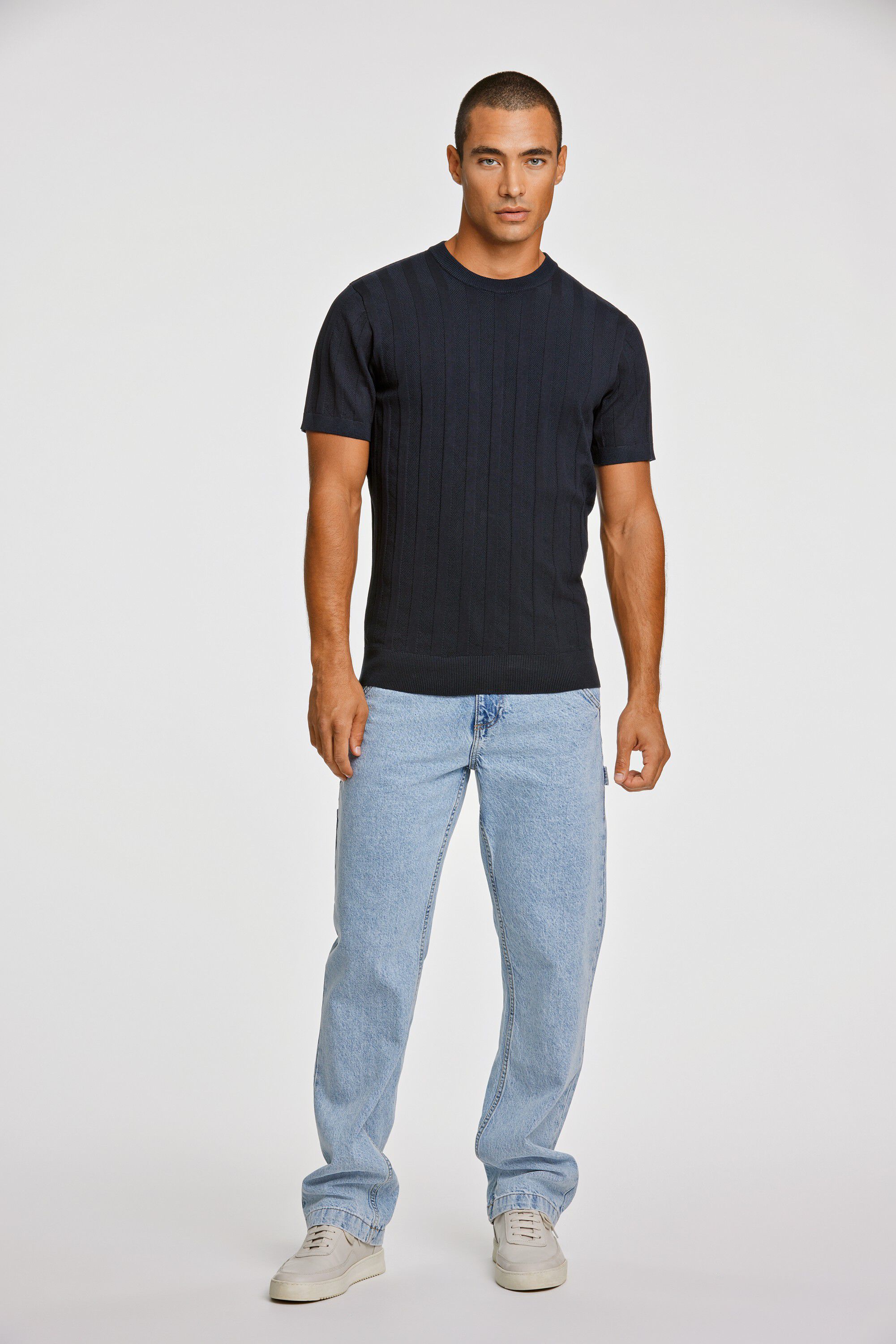 Knitted crew neck t-shirt