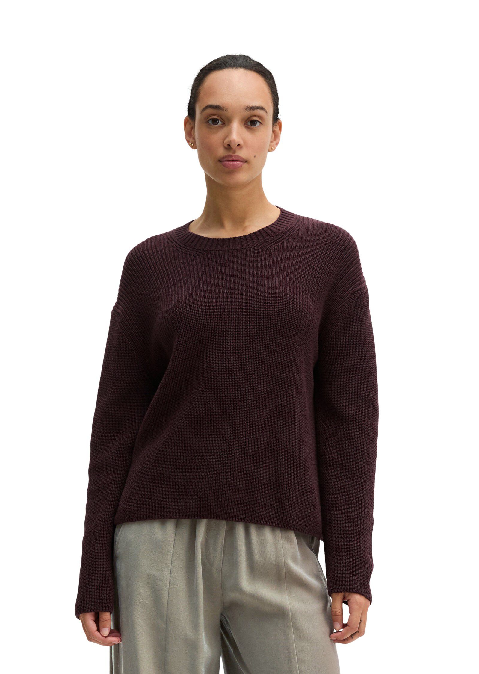 Pullovers, LSL, Round-Neck, Slits